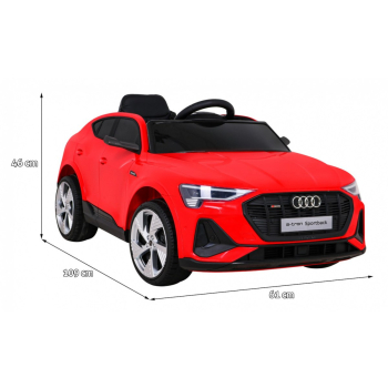 Audi E-Tron Sportback dla dzieci Czerwony + Pilot + Napęd 4x4 + Wolny Start + Radio MP3 + LED
